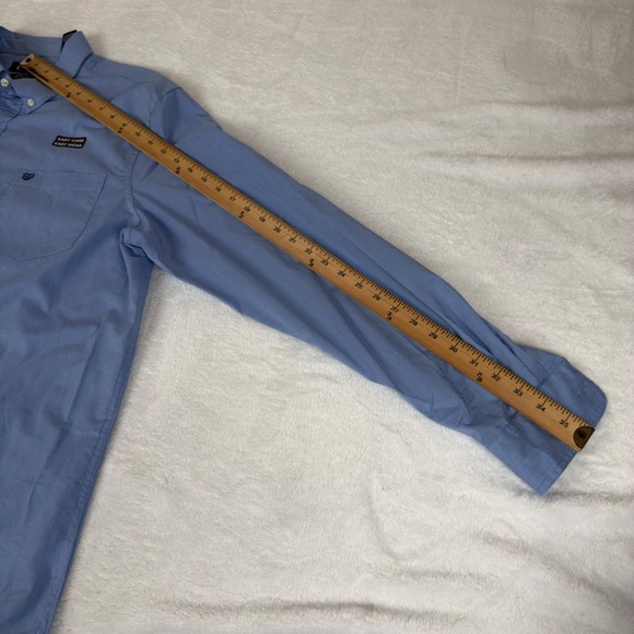 Chaps Mens XL Blue Multi Stretch Easy Care Long Sleeve Button Down Shirt New - Picture 7 of 7